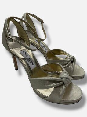 Jimmy Choo Women's Gold Rosie Platform Sandals Size 9.5 (EU 39.5)